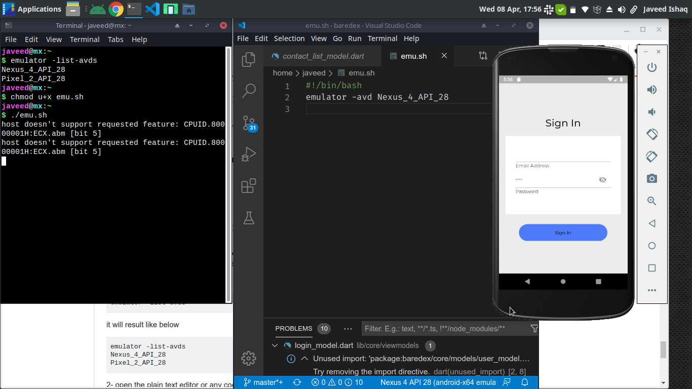 run android emulator on mac from prompt